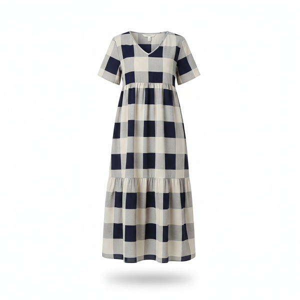 Robe longue à carreaux